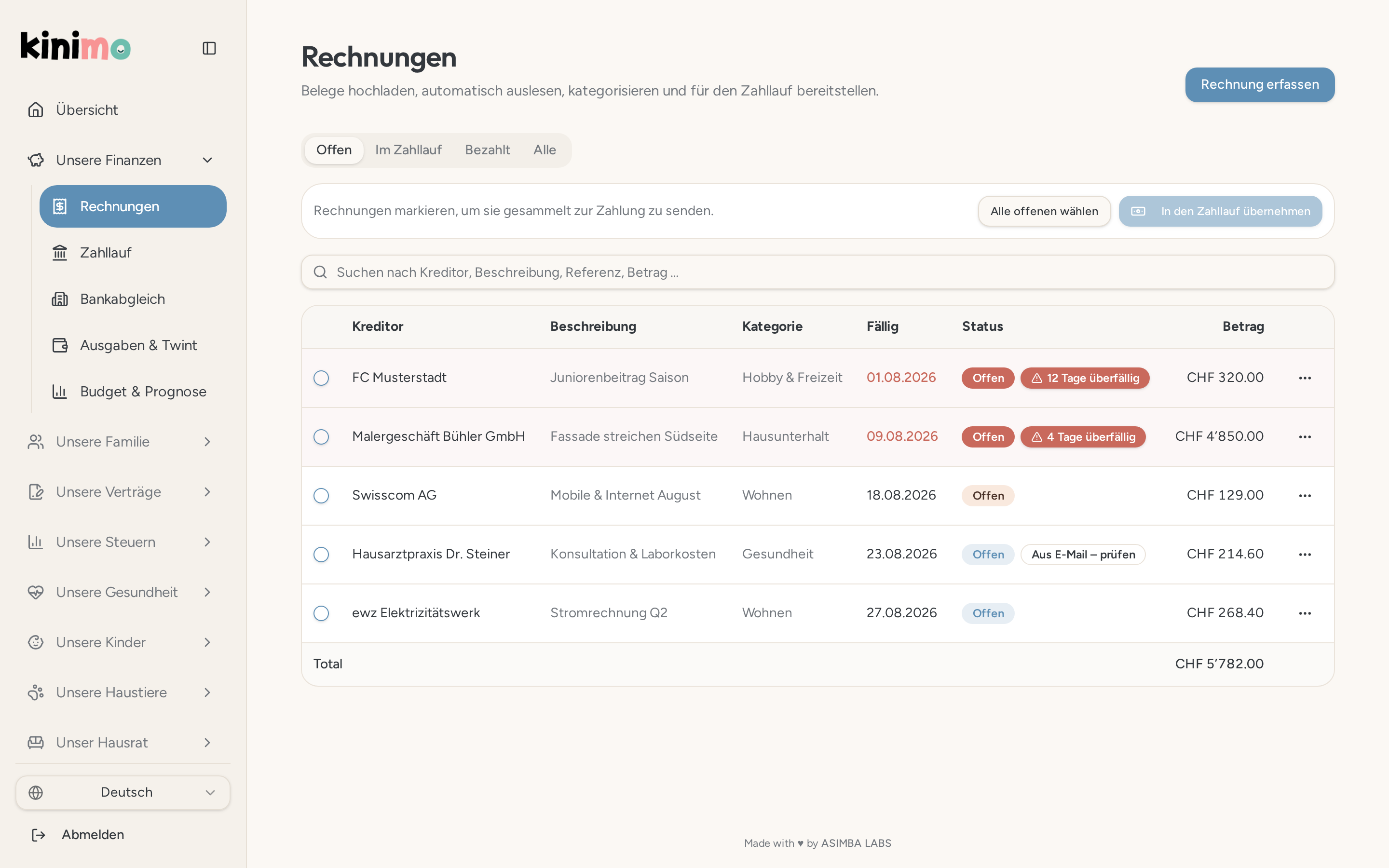 Rechnungen & Zahllauf